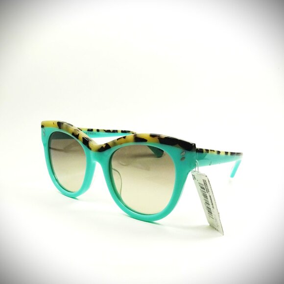 STELLA McCARTNEY SC0021SA 004 Turquoise Frame Grey Gradient Lens 52-20-140 - Picture 1 of 8